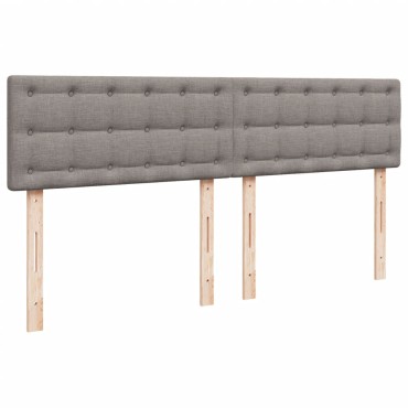 vidaXL Κρεβάτι Boxspring με Στρώμα Taupe 200x200cm Υφασμάτινο 1 τεμ. - Διπλό