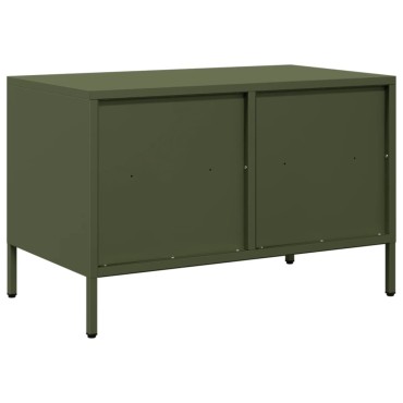 vidaXL Έπιπλο Τηλεόρασης Λαδί 68x39x43,5cm Χάλυβας Ψυχρής Έλασης