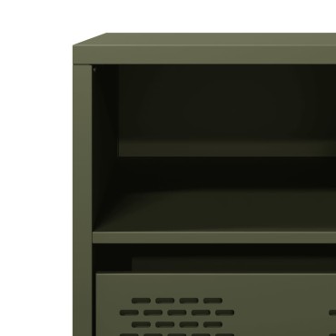 vidaXL Έπιπλο Τηλεόρασης Λαδί 68x39x43,5cm Χάλυβας Ψυχρής Έλασης