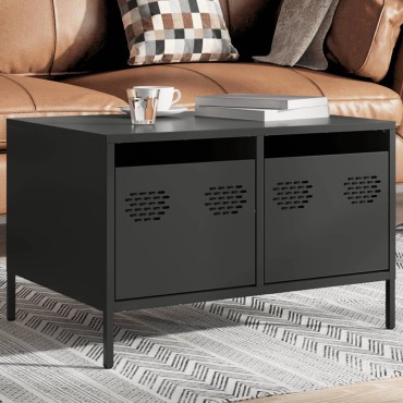 vidaXL Έπιπλο Τηλεόρασης Μαύρο 68x50x43,5cm Χάλυβας Ψυχρής Έλασης