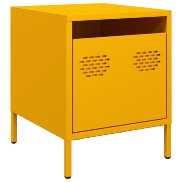vidaXL Κομοδίνο Μουσταρδί 35x39x43,5cm από Χάλυβα 1 τεμ.
