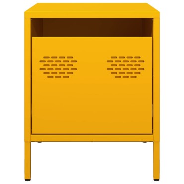 vidaXL Κομοδίνο Μουσταρδί 35x39x43,5cm από Χάλυβα 1 τεμ.