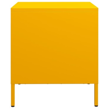 vidaXL Κομοδίνο Μουσταρδί 35x39x43,5cm από Χάλυβα 1 τεμ.