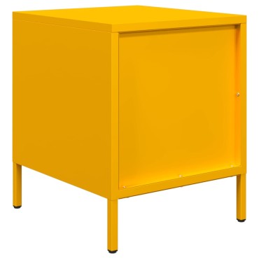 vidaXL Κομοδίνο Μουσταρδί 35x39x43,5cm από Χάλυβα 1 τεμ.