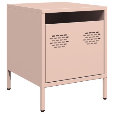 vidaXL Κομοδίνο Ροζ 35x39x43,5cm από Χάλυβα 1 τεμ.