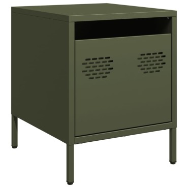 vidaXL Κομοδίνο Πράσινο Λαδί 35x39x43,5cm από Χάλυβα 1 τεμ.