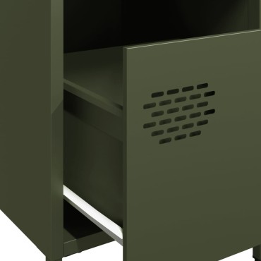 vidaXL Κομοδίνο Πράσινο Λαδί 35x39x43,5cm από Χάλυβα 1 τεμ.