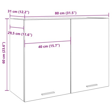 vidaXL Κρεμαστό Ντουλάπι "Lyon" από Παλιό Ξύλο 80x31x60cm από Τεχνητό Ξύλο 1 τεμ.