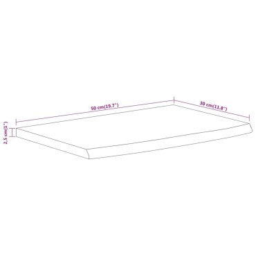 vidaXL Ράφι Επιτοίχιο Ορθ. Live Edge 50x30x2,5cm Μασίφ Ξύλο Ακακίας
