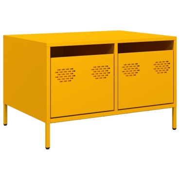 vidaXL Έπιπλο Τηλεόρασης Μουσταρδί 68x50x43,5cm Ατσάλι Ψυχρής Έλασης