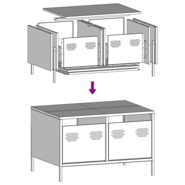 vidaXL Έπιπλο Τηλεόρασης Μουσταρδί 68x50x43,5cm Ατσάλι Ψυχρής Έλασης