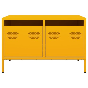 vidaXL Έπιπλο Τηλεόρασης Μουσταρδί 68x50x43,5cm Ατσάλι Ψυχρής Έλασης