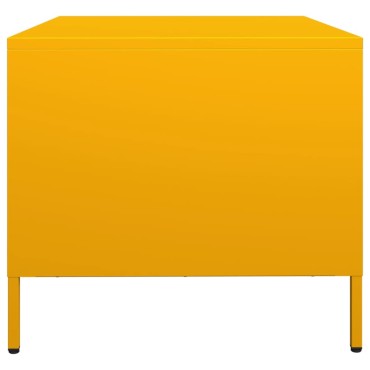 vidaXL Έπιπλο Τηλεόρασης Μουσταρδί 68x50x43,5cm Ατσάλι Ψυχρής Έλασης