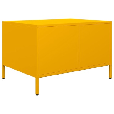 vidaXL Έπιπλο Τηλεόρασης Μουσταρδί 68x50x43,5cm Ατσάλι Ψυχρής Έλασης