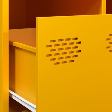 vidaXL Έπιπλο Τηλεόρασης Μουσταρδί 68x50x43,5cm Ατσάλι Ψυχρής Έλασης