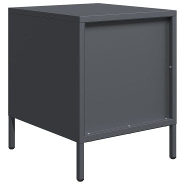 vidaXL Κομοδίνο Ανθρακί 35x39x43,5cm από Χάλυβα 1 τεμ.