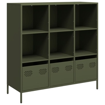 vidaXL Ραφιέρα Πράσινο Λαδί 101,5x39x103,5cm από Ατσάλι 1 τεμ.