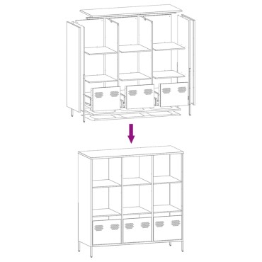 vidaXL Ραφιέρα Πράσινο Λαδί 101,5x39x103,5cm από Ατσάλι 1 τεμ.