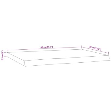 vidaXL Ράφι Επιτοίχιο Ορθ. Live Edge 40x30x2,5cm Μασίφ Ξύλο Ακακίας