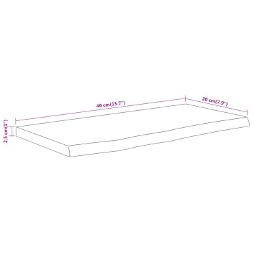 vidaXL Ράφι Επιτοίχιο Ορθ. Live Edge 40x20x2,5cm Μασίφ Ξύλο Ακακίας