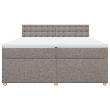 vidaXL Κρεβάτι Boxspring με Στρώμα Taupe 200x200 εκ. Υφασμάτινο