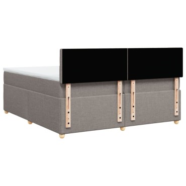 vidaXL Κρεβάτι Boxspring με Στρώμα Taupe 200x200 εκ. Υφασμάτινο