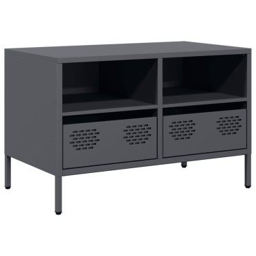 vidaXL Έπιπλο Τηλεόρασης Ανθρακί 68x39x43,5cm Ατσάλι Ψυχρής Έλασης