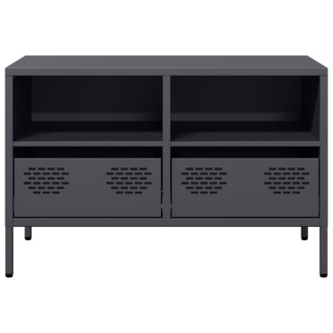 vidaXL Έπιπλο Τηλεόρασης Ανθρακί 68x39x43,5cm Ατσάλι Ψυχρής Έλασης