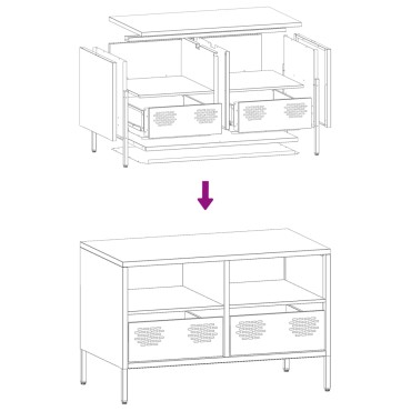 vidaXL Έπιπλο Τηλεόρασης Ανθρακί 68x39x43,5cm Ατσάλι Ψυχρής Έλασης