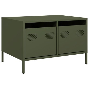 vidaXL Έπιπλο Τηλεόρασης Λαδί 68x50x43,5cm Χάλυβας Ψυχρής Έλασης