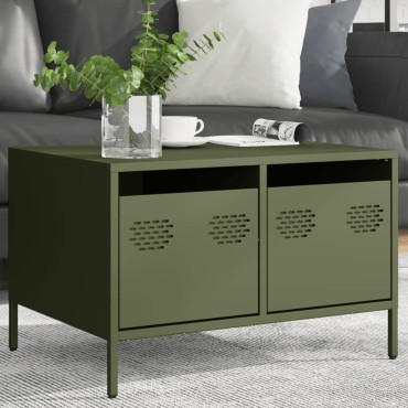 vidaXL Έπιπλο Τηλεόρασης Λαδί 68x50x43,5cm Χάλυβας Ψυχρής Έλασης