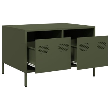 vidaXL Έπιπλο Τηλεόρασης Λαδί 68x50x43,5cm Χάλυβας Ψυχρής Έλασης