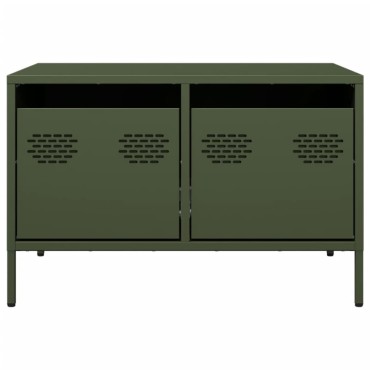 vidaXL Έπιπλο Τηλεόρασης Λαδί 68x50x43,5cm Χάλυβας Ψυχρής Έλασης