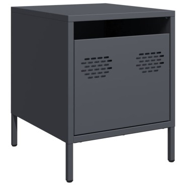 vidaXL Κομοδίνα 2 τεμ. Ανθρακί 35x39x43,5cm από Χάλυβα