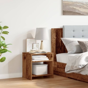 vidaXL Κομοδίνο Όψη Παλαιού Ξύλου 40x30x40cm από Επεξ. Ξύλο 1 τεμ.