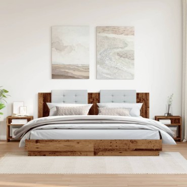 vidaXL Κομοδίνα 2 τεμ. Όψη Παλαιού Ξύλου 40x30x40cm από Επεξ. Ξύλο