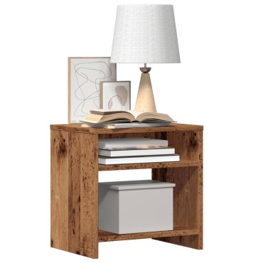 vidaXL Κομοδίνα 2 τεμ. Όψη Παλαιού Ξύλου 40x30x40cm από Επεξ. Ξύλο