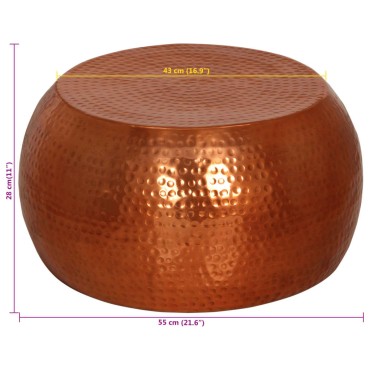 vidaXL Τραπεζάκι Σαλονιού Μπρούντζος 55x28cm από Αλουμίνιο 1 τεμ.