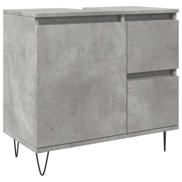 vidaXL Ντουλάπι Μπάνιου Γκρι Σκυροδέματος 65x33x60cm Επεξ. Ξύλο