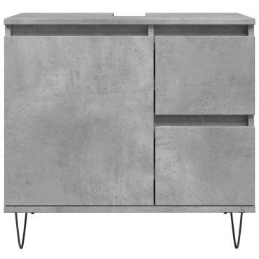 vidaXL Ντουλάπι Μπάνιου Γκρι Σκυροδέματος 65x33x60cm Επεξ. Ξύλο