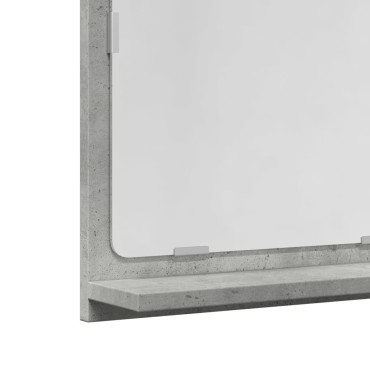 vidaXL Καθρέφτης Μπάνιου Γκρι Σκυροδέματος 60x11x37cm Επεξ. Ξύλο 1 τεμ.