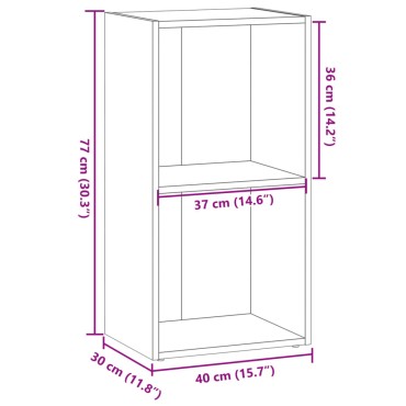 vidaXL Βιβλιοθήκη Καφέ Δρυς 40x30x77cm από Επεξεργασμένο Ξύλο 1 τεμ.