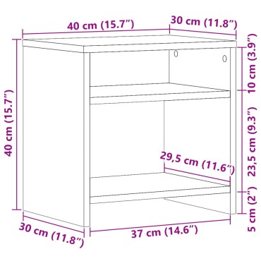 vidaXL Κομοδίνα 2 τεμ. Αρτισιανή Δρυς 40x30x40cm από Επεξεργ. Ξύλο