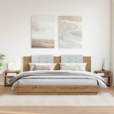 vidaXL Κομοδίνα 2 τεμ. Αρτισιανή Δρυς 40x30x40cm από Επεξεργ. Ξύλο