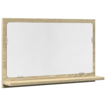 vidaXL Καθρέφτης Μπάνιου Ντουλάπι Sonoma Δρυς 60x11x37cm Επεξ. Ξύλο 1 τεμ.