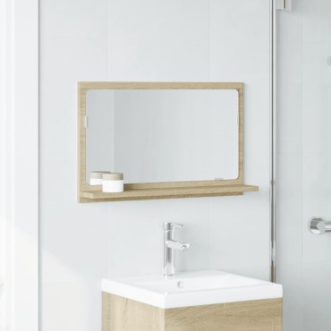 vidaXL Καθρέφτης Μπάνιου Ντουλάπι Sonoma Δρυς 60x11x37cm Επεξ. Ξύλο 1 τεμ.