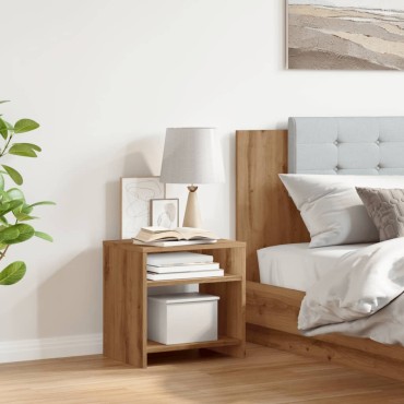 vidaXL Κομοδίνο Χρώμα Αρτισιανή Δρυς 40x30x40cm από Επεξ. Ξύλο 1 τεμ.