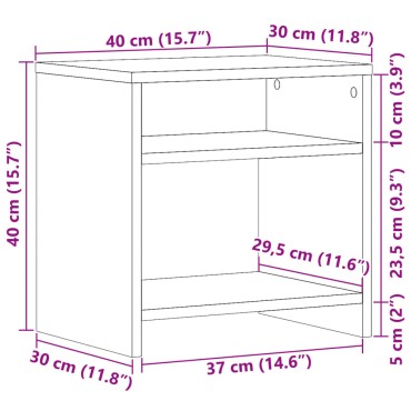 vidaXL Κομοδίνο Χρώμα Αρτισιανή Δρυς 40x30x40cm από Επεξ. Ξύλο 1 τεμ.