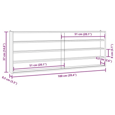 vidaXL Ξύλινη συλλεκτική βιτρίνα με πόρτες 100x8,5x37cm