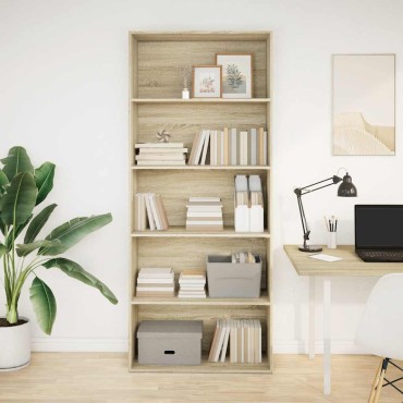 vidaXL Βιβλιοθήκη Sonoma Δρυς 80x30x189cm Επεξεργασμένο Ξύλο 1 τεμ.